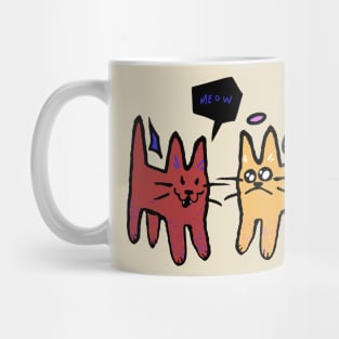 Angel and Devil Kittens Mug